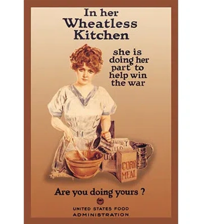 Buyenlarge In Her Wheatless Kitchen By Howard Chandler Christy Vintage Advertisement In Black;beige