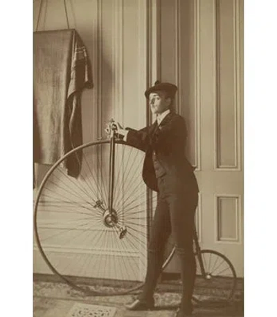 Buyenlarge Inside The House With A Penny Farthing Bicycle - Photograph Print In Black;beige