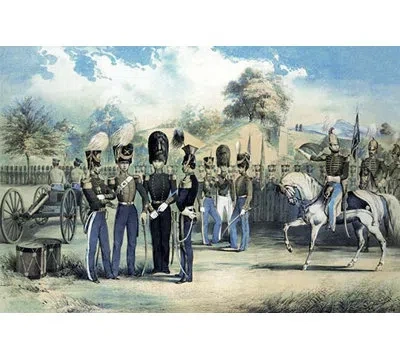 Buyenlarge 'irish Brigade Of New York' By Hatch & Severin Painting Print In Blue;green