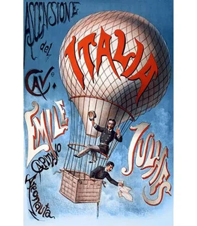 Buyenlarge 'italian Balloon Poster' Vintage Advertisement In Blue