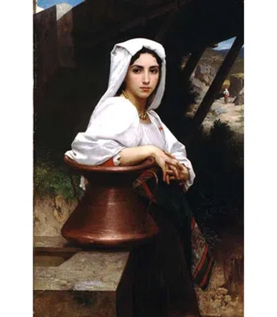 Buyenlarge Italian Girl Drawing Water By William Bouguereau - Unframed Print In Black;brown
