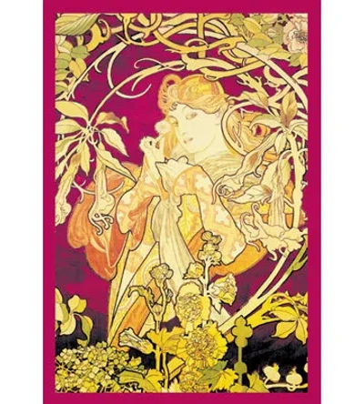 Buyenlarge Ivy By Alphonse Maria Mucha Graphic Art On Wrapped Canvas In Yellow;pink