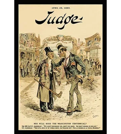 Buyenlarge 'judge Magazine: Who Will Boss The Washington Centennial' By Victor Vintage Advertisement In Black;beige