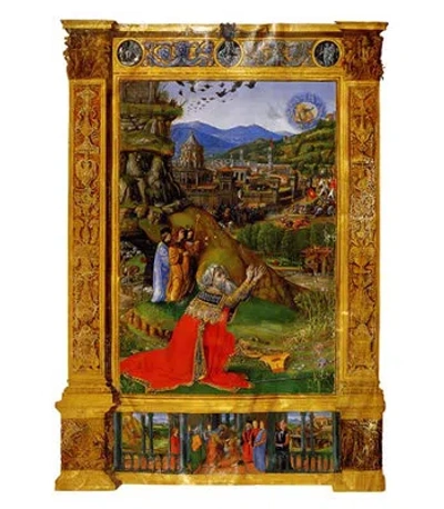Buyenlarge King David Kneeling Before God - Print In Brown;green