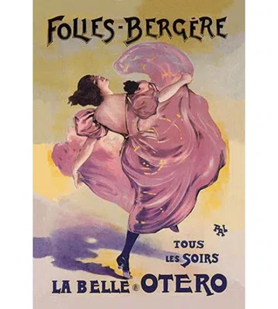 Buyenlarge 'la Belle Otero: Folies-bergere' Vintage Advertisement In Yellow;purple