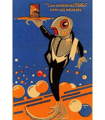 Buyenlarge 'las Conservas Albo Son Las Mejores' Vintage Advertisement In Blue;orange