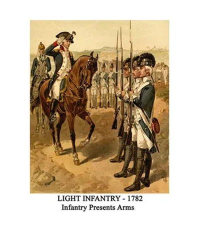 Buyenlarge Light Infantry 1782 Infantry Presents Arms By Henry Alexander Ogden - Graphic Art Print In Black;beige