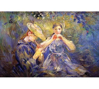 Buyenlarge 'little Flute Players' By Berthe Morisot Painting Print In Multi