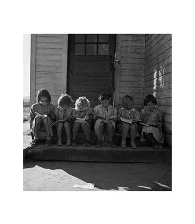 Buyenlarge Little Girls Read Their Lessons By Dorothea Lange Photographic Print In Black;gray