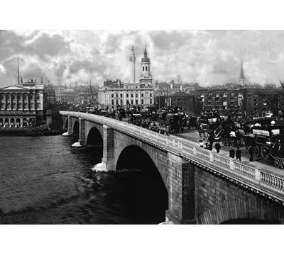 Buyenlarge 'london Bridge' Photographic Print In Black;white