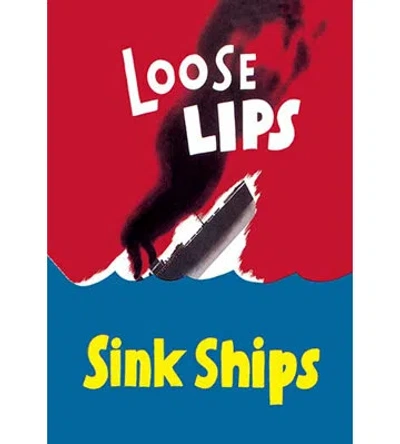 Buyenlarge 'loose Lips Sink Ships' Graphic Art In Blue;red