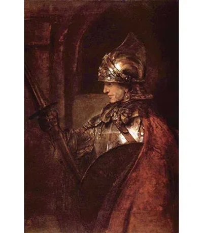 Buyenlarge 'man With Arms Alexander The Great' By Rembrandt Van Rijn Painting Print In Brown