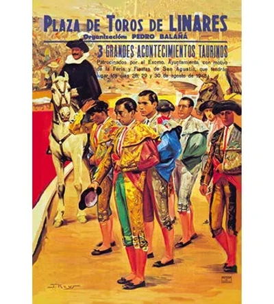 Buyenlarge Manolete Cartel De Primer Anniversario De Su Muerte By Sofu Unknown Vintage Advertisement In Red;yellow