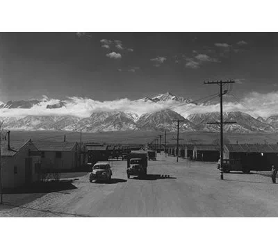 Buyenlarge Manzanar Street Scene, Spring By Ansel Adams - Photograph Print In Black;white