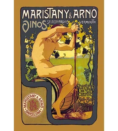Buyenlarge Maristany And Arno Vinos By Joan Llaverias Vintage Advertisement In Green;gray;beige