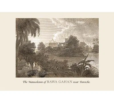 Buyenlarge Mausolueum Of Bawa Gahan By Baron De Montalemert Graphic Art In Black;beige