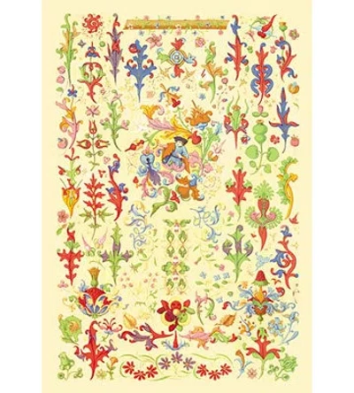 Buyenlarge 'medieval Natural Design' By Auguste Racinet Graphic Art In Green;red;beige