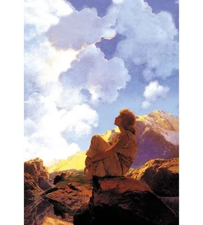 Buyenlarge 'morning (spring)' By Maxfield Parrish Painting Print In Blue;brown