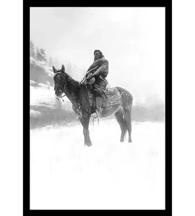Buyenlarge 'native American In Snow' Photographic Print In Black;white