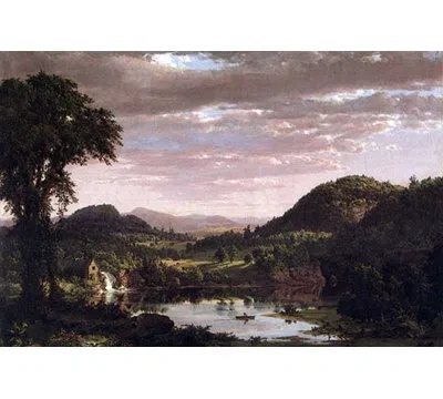 Buyenlarge 'new England Landscape' By Frederic Edwin Church Photographic Print In Brown;green;gray