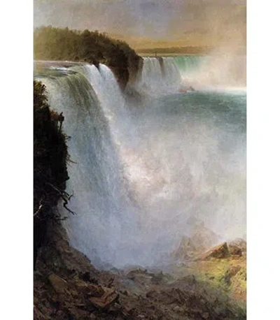 Buyenlarge 'niagara Falls' By Frederic Edwin Church Painting Print In Green;gray