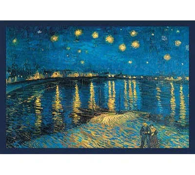 Buyenlarge Night At The Rhone By Vincent Van Gogh Framed Painting Print In Blue;yellow