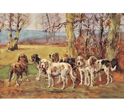 Buyenlarge Nivernais Griffons By Baron Karl Reille Painting Print In Brown;beige