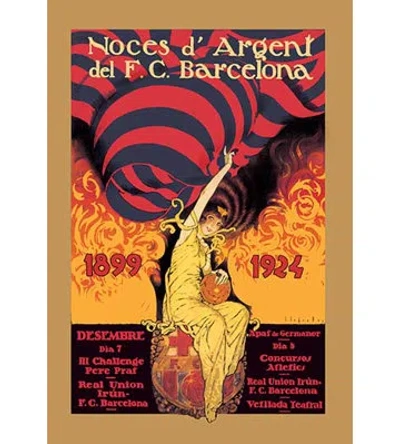 Buyenlarge Noces D'argent Del F.c. Barcelona By J. Segrelles Vintage Advertisement In Black;red;yellow