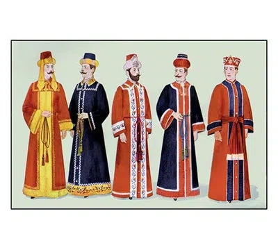 Buyenlarge 'odd Fellows: Men In Simple Robes' Painting Print In Green;red