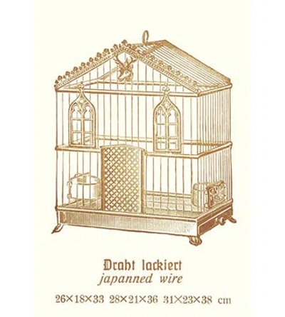 Buyenlarge 'ornate Brown Bird Cage B' Graphic Art In Gold