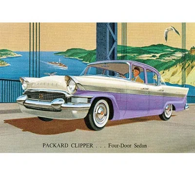 Buyenlarge Packard Clipper 4 Door Sedan - Graphic Art Print In Blue;brown;purple