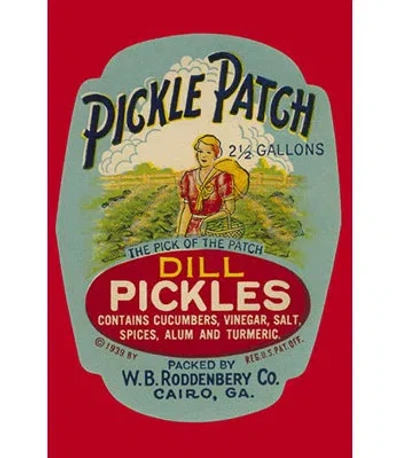 Buyenlarge Pickle Patch Dill Pickles - Advertisement Print In Blue;green;red
