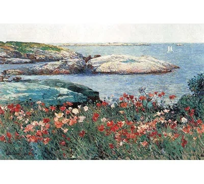 Buyenlarge Poppies Isle Of Shoals - Print In Blue;green;orange