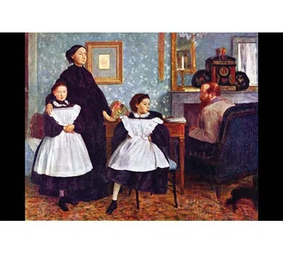 Buyenlarge 'portait Of The Bellelli Family' By Edward Degas Painting Print In Blue;black;brown