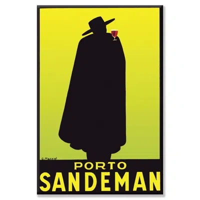 Buyenlarge Porto Sandeman George Massiot-brown Vintage Advertisement On Wrapped Canvas In Black;yellow