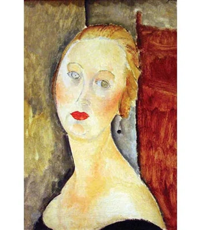 Buyenlarge 'portrait De Germaine Survage' By Amadeo Modigliani Painting Print In Beige