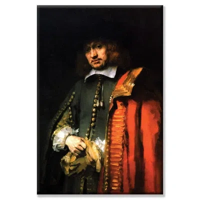 Buyenlarge Portrait Of Jan Six By Rembrandt Van Rijn - Print In Black;orange