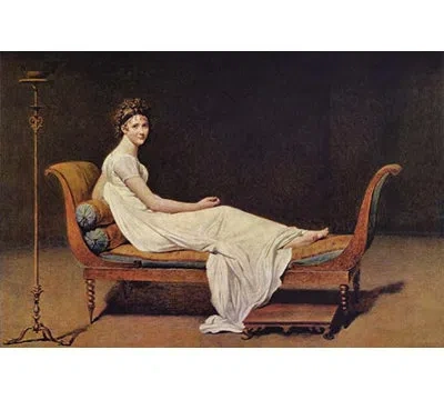 Buyenlarge 'portrait Of Madame Récamier' By Jacques Louis David Painting Print In Brown;white