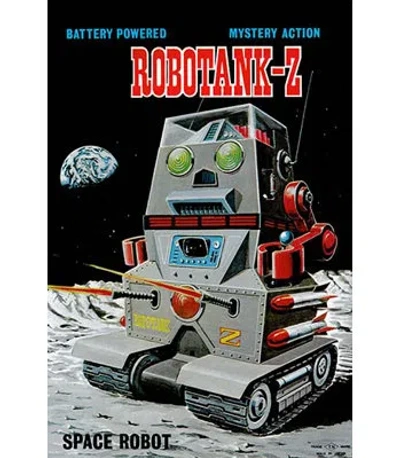 Buyenlarge Robotank-z Space Robot - Advertisements Print In Black;gray;red