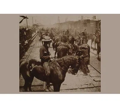Buyenlarge 'roosevelt's "rough Rider's" Arrival At Tampa, Fla., U.s.a.' Photographic Print In Black;brown