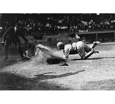 Buyenlarge 'safe At Home Plate' Photographic Print In Black;gray