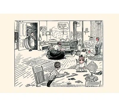 Buyenlarge 'saturday Night' By Clare Briggs Painting Print In Black;gray;beige