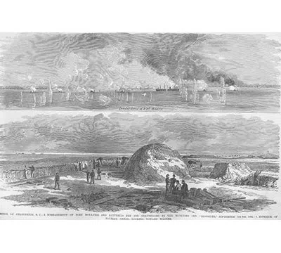 Buyenlarge Siege Of Charleston Fort Moultrie - Print In Black;white