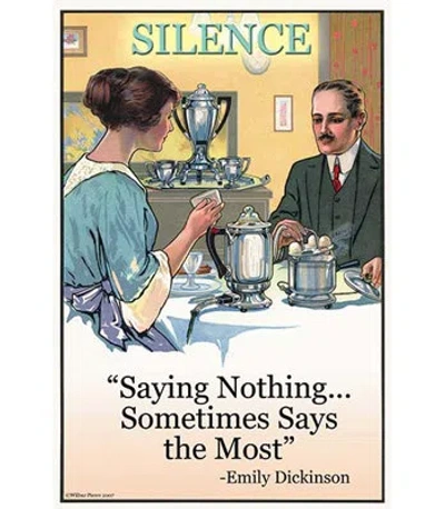 Buyenlarge 'silence: Saying Nothing Sometimes Says Most' By Wilbur Pierce Vintage Advertisement In Brown;beige