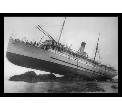 Buyenlarge S.s. Princess May On The Rocks - Photograph Print In Black;gray