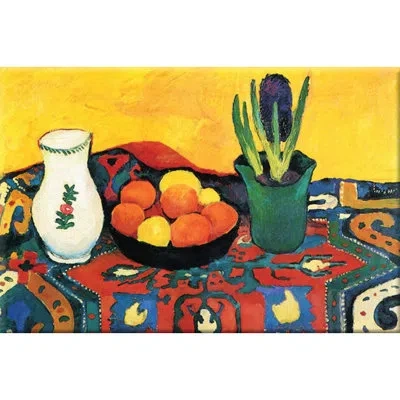 Buyenlarge 'still Life With Hyacinthe' By August Macke Print Of Painting On Canvas In Blue;green;red