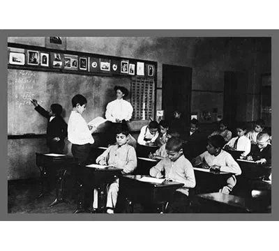 Buyenlarge Students And Teacher In Public School Classroom Photographic Print In Black;gray