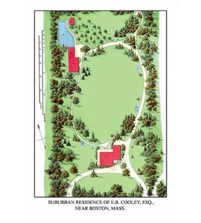 Buyenlarge Suburban Residence Of E.b. Cooley, Esq., Near Boston, Mass. By J. Weidermann Graphic Art In Green;red