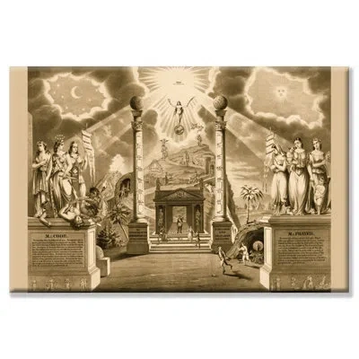 Buyenlarge 'symbols Masonic Chart' Graphic Art On Wrapped Canvas In Gray;beige