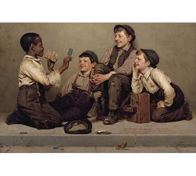 Buyenlarge The Card Trick - Print In Brown;gray